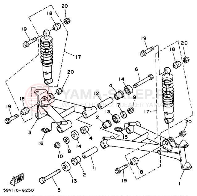 Schemat "Koło przód" do Yamaha YFM350ERT