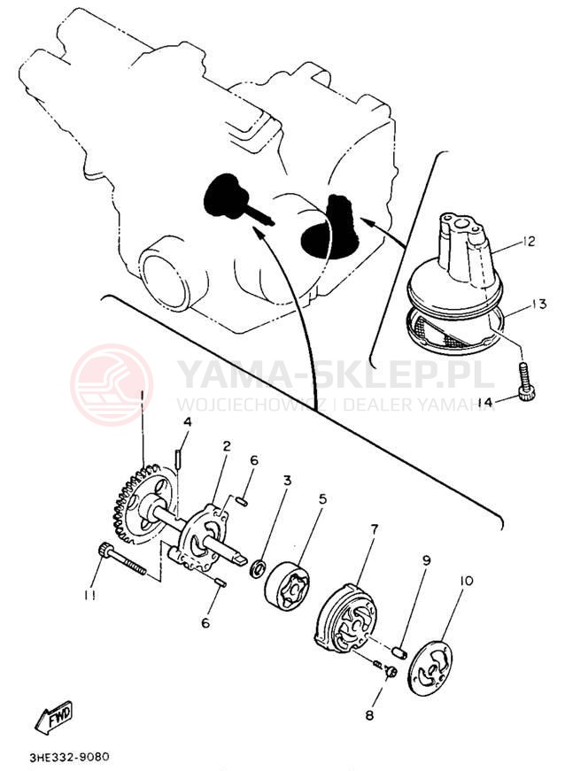 Schemat "Pompa olejowa" do Yamaha FZR600RBC