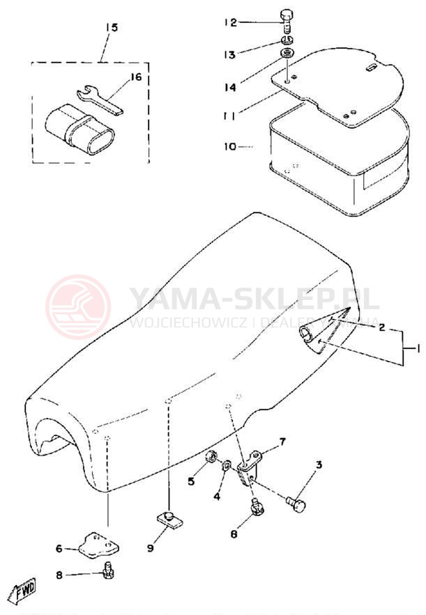 Schemat "siedzenie" do Yamaha IT250F