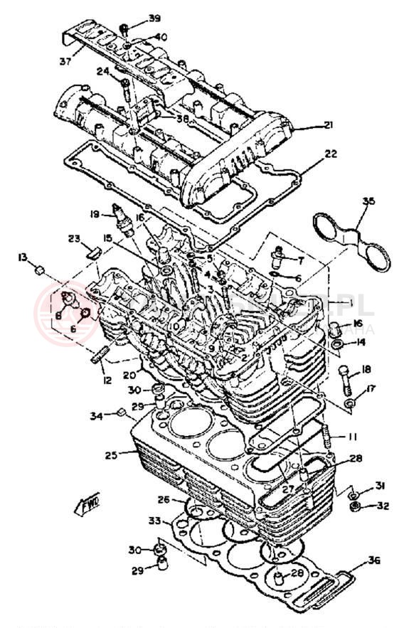 Schemat "głowica" do Yamaha XS850G