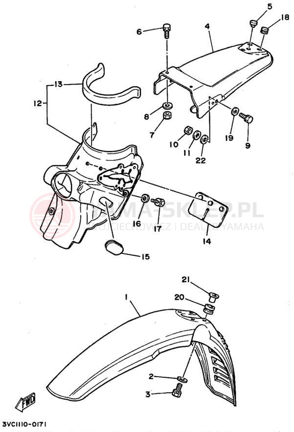 Schemat "błotnik" do Yamaha RT180A