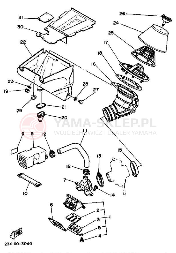 Schemat "Wtrysk paliwa" do Yamaha YZ490 YZ490K
