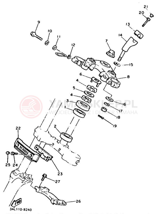 Schemat "Półki zawieszenia" do Yamaha VIRAGO 750 XV750B/XV750BC