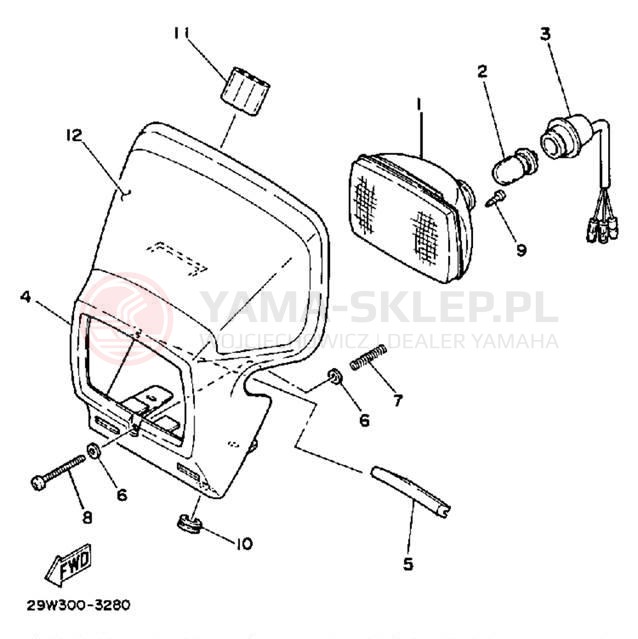 Schemat "Lampa przód" do Yamaha IT200L