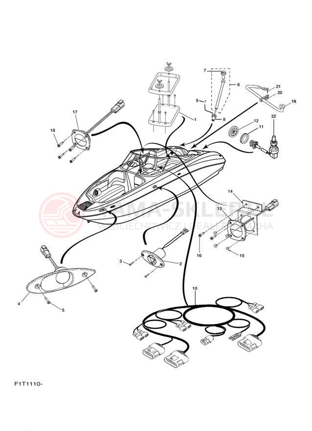 Schemat "układ elektryczny" do Yamaha SR210 FRT1100F
