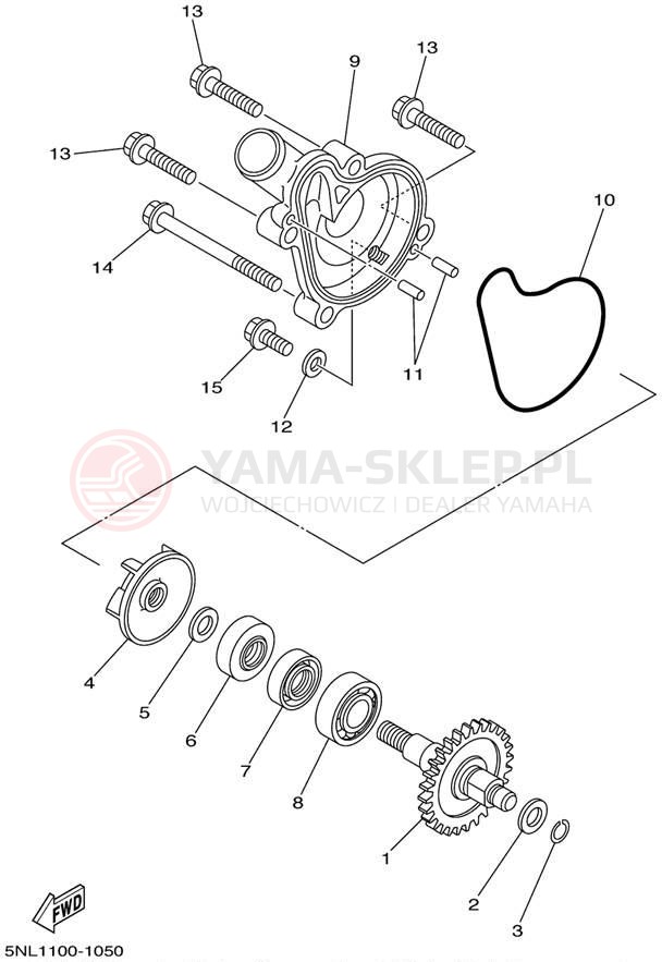 Schemat "Pompa wody" do Yamaha YZ250F YZ250FN