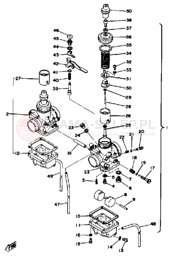 Schemat "Gaźnik" do Yamaha RD400D