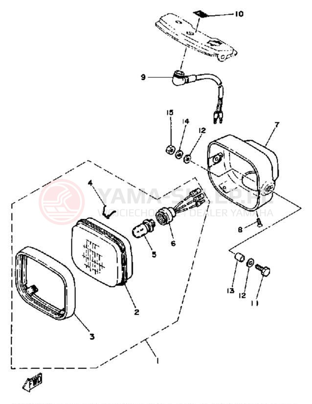 Schemat "Lampa przód" do Yamaha YT175J