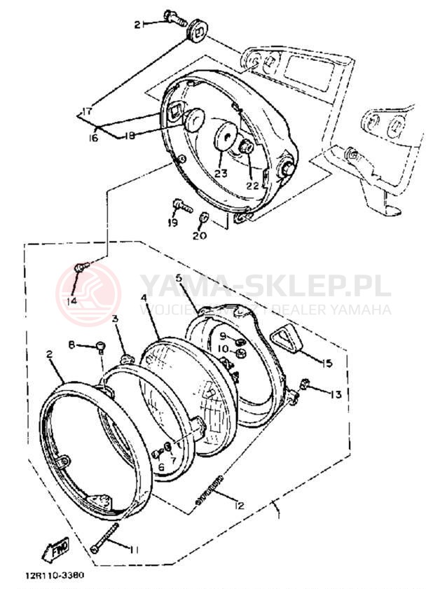 Schemat "Lampa przód" do Yamaha XS400K
