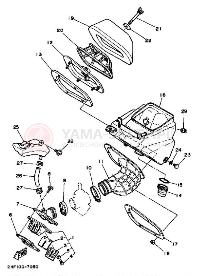 Schemat "Filtr powietrza" do Yamaha YZ80B