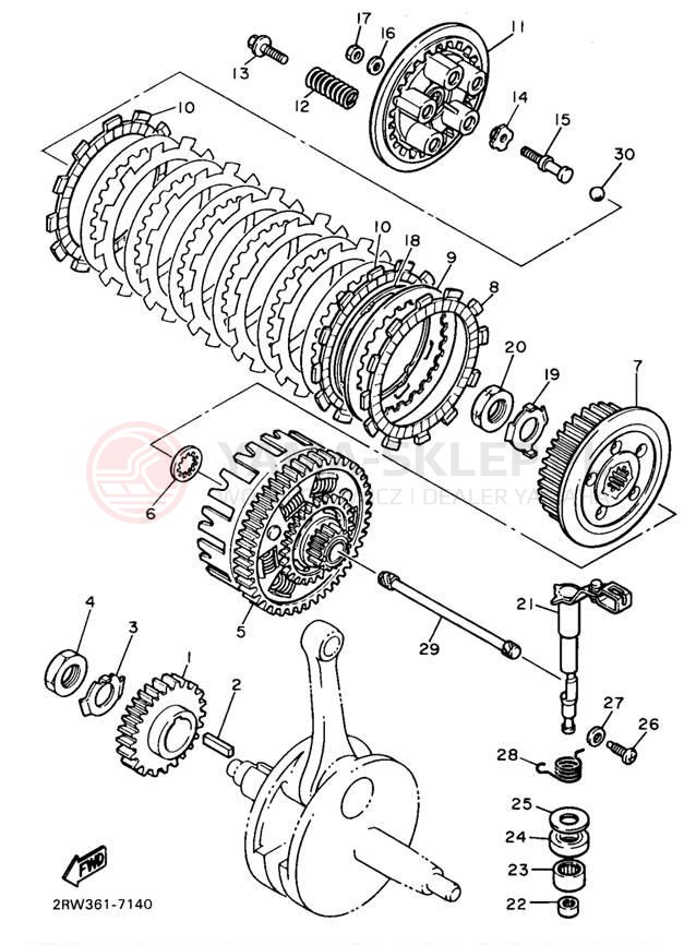 Schemat "sprzęgło" do Yamaha XT600EBC/XT600EB