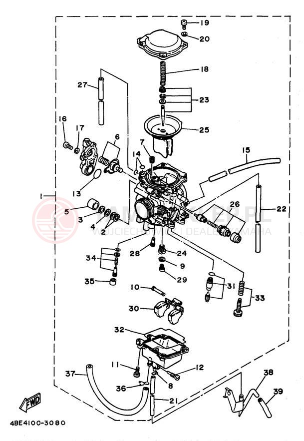 Schemat "Gaźnik" do Yamaha SEROW XT225K/XT225KC