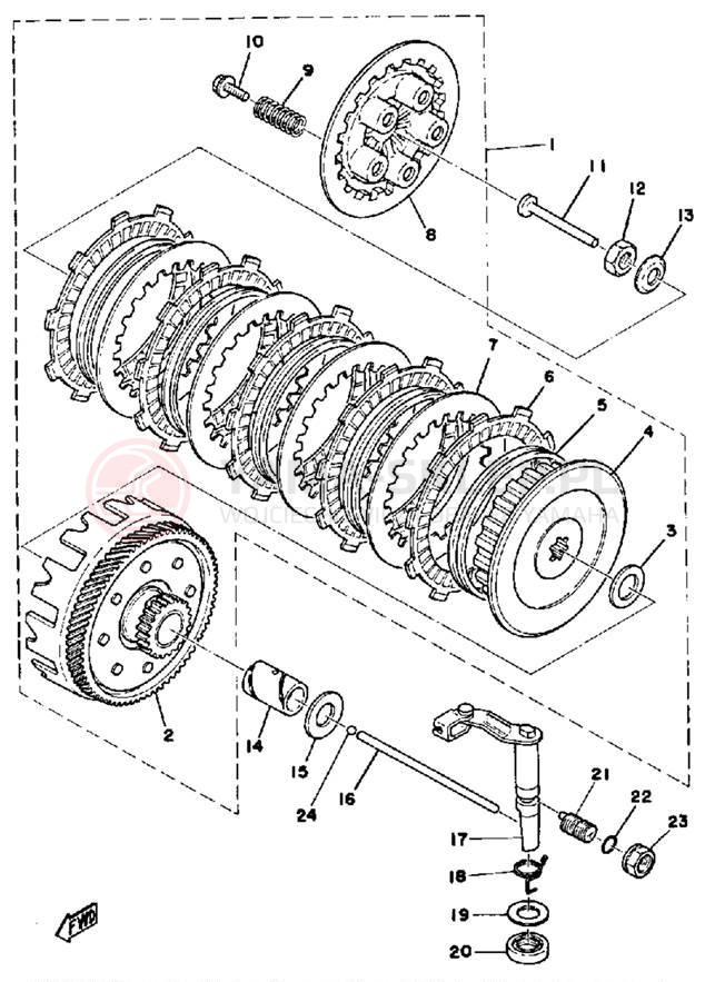 Schemat "sprzęgło" do Yamaha DT100C