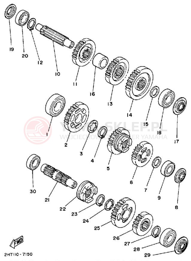 Schemat "przekładnia" do Yamaha MOTO-4 YFM225T