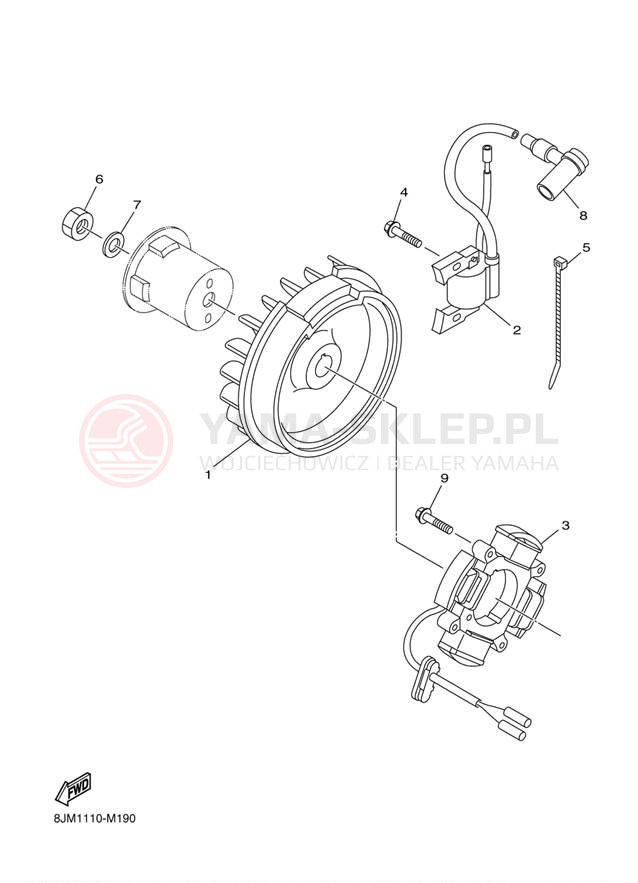 Schemat "prądnica" do Yamaha SRX120 SRX120DL