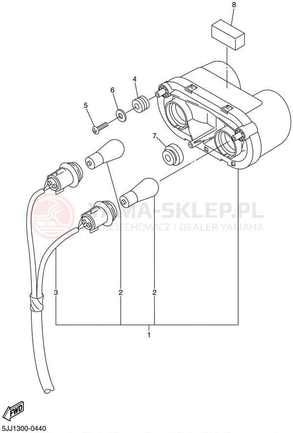 Schemat "lampa tył" do Yamaha YZFR1 YZFR1N/YZFR1NC