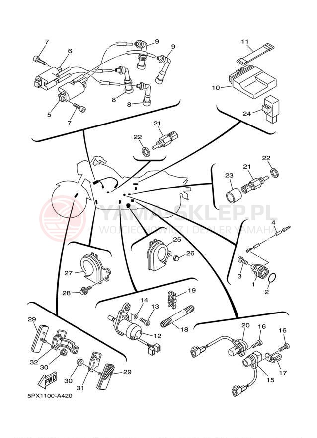Schemat "układ elektryczny" do Yamaha XV17PCP/XV17PCPC