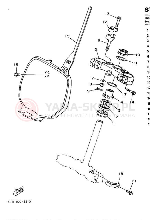 Schemat "Półki zawieszenia" do Yamaha YZ250E