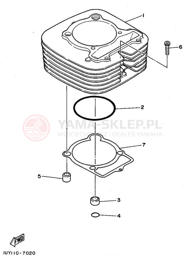 Schemat "cylinder" do Yamaha MOTO-4 YFM350ERF