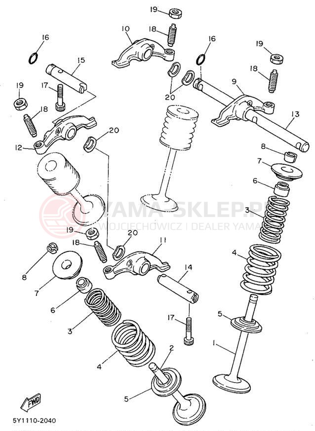 Schemat "zawory" do Yamaha XT600EG/XT600EGC