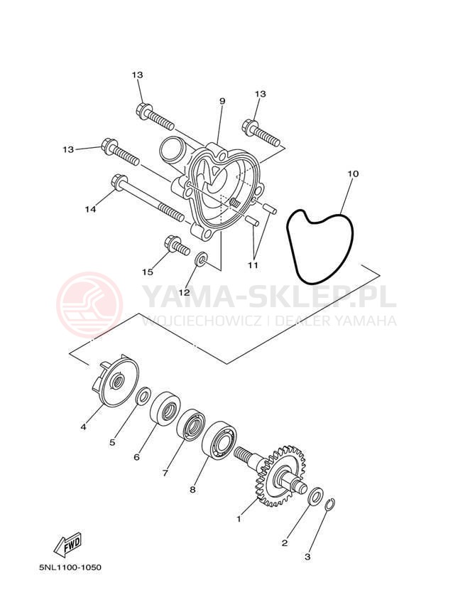 Schemat "Pompa wody" do Yamaha YZ250F YZ250FP