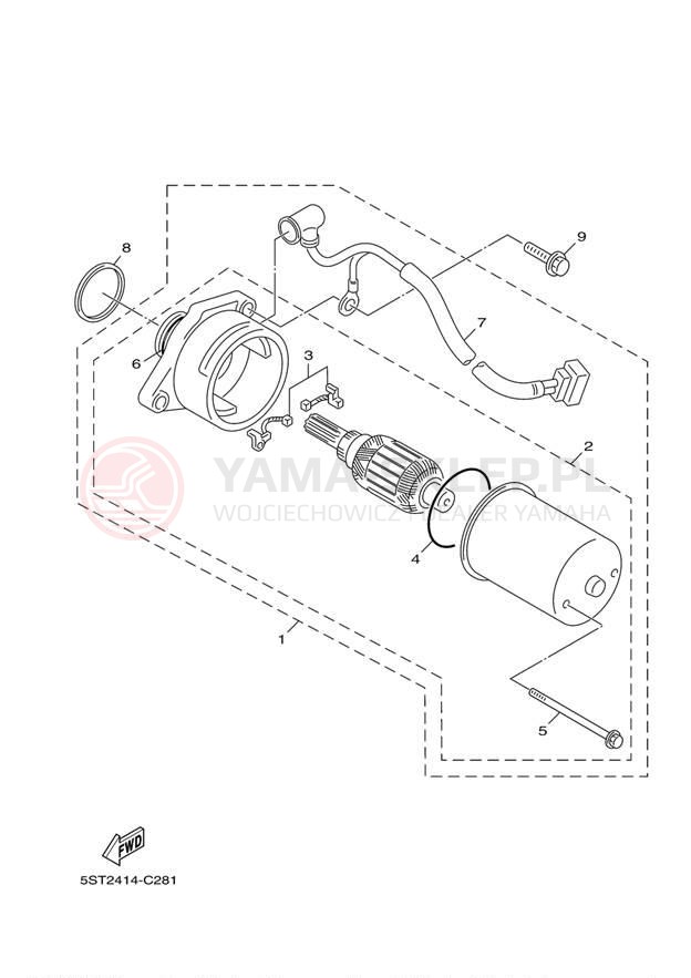 Schemat "rozrusznik" do Yamaha ZUMA 50 YW50FDR/YW50FDB