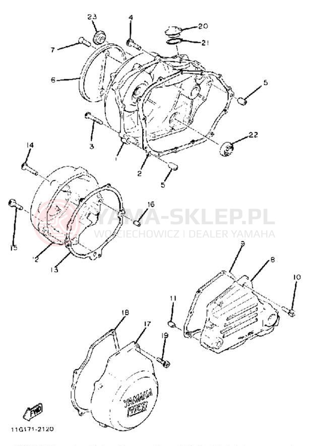 Schemat "Pokrywa silnika" do Yamaha XJ1100J