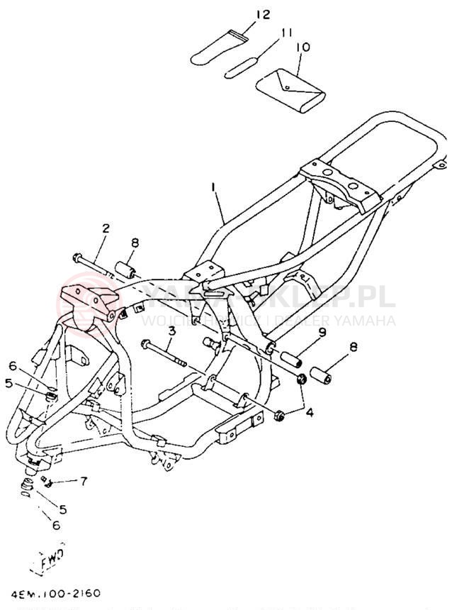 Schemat "rama" do Yamaha BADGER YFM80E