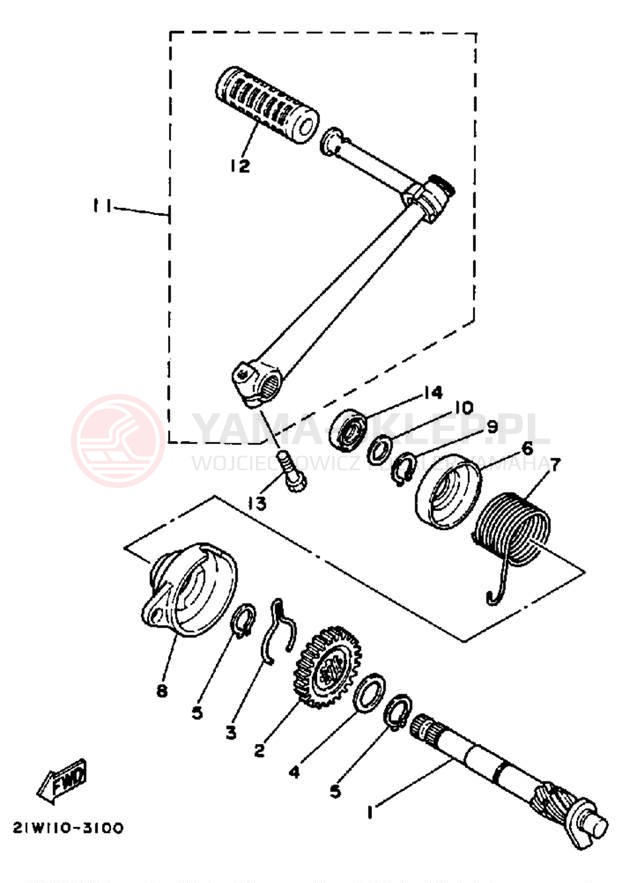 Schemat "rozrusznik" do Yamaha Y-ZINGER PW80N