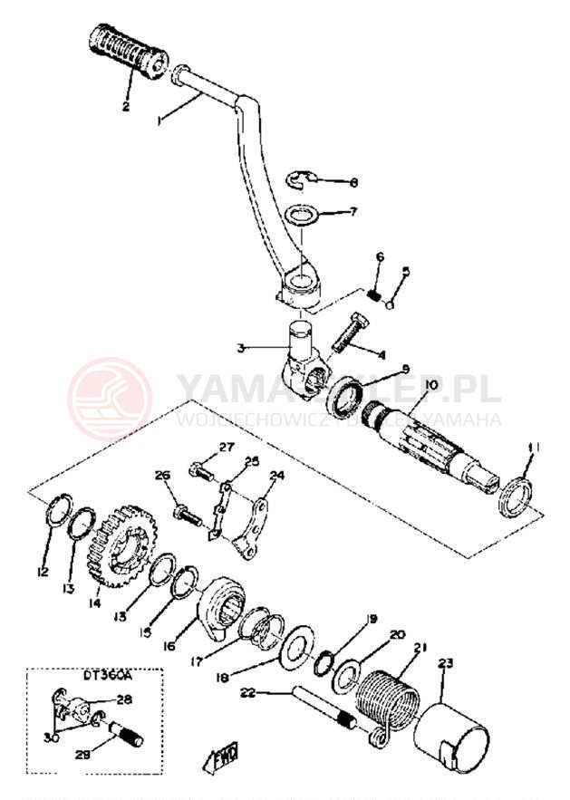 Schemat "kopniak" do Yamaha DT360A/DT250A