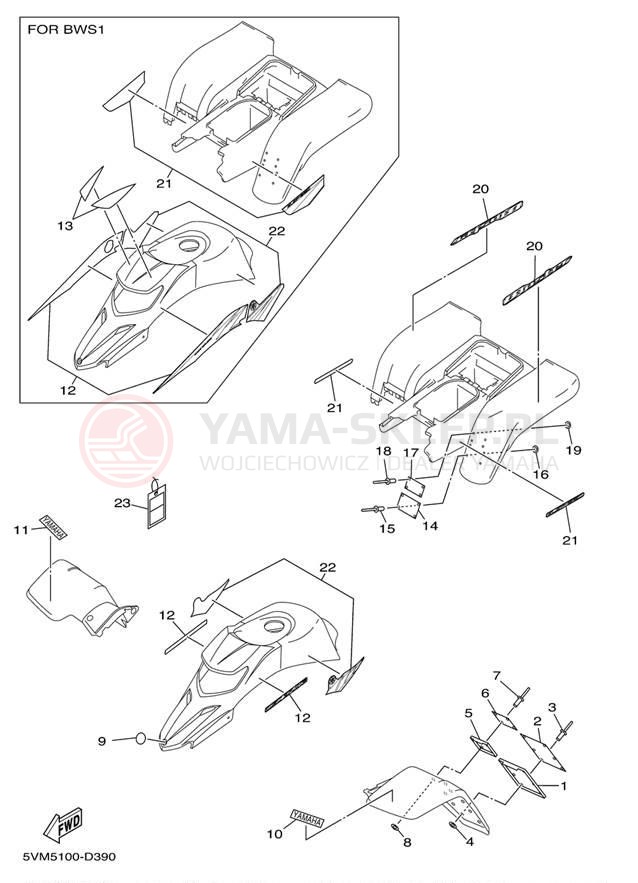 Schemat "naklejki" do Yamaha BLASTER YFS200V