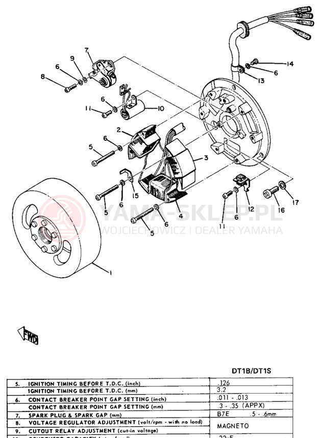 Schemat "Układ zapłonowy" do Yamaha DT1CMX/DT1C