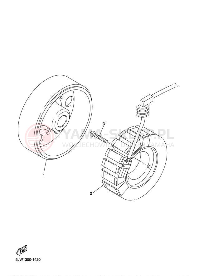 Schemat "prądnica" do Yamaha FJR1300 FJR13T/FJR13TC