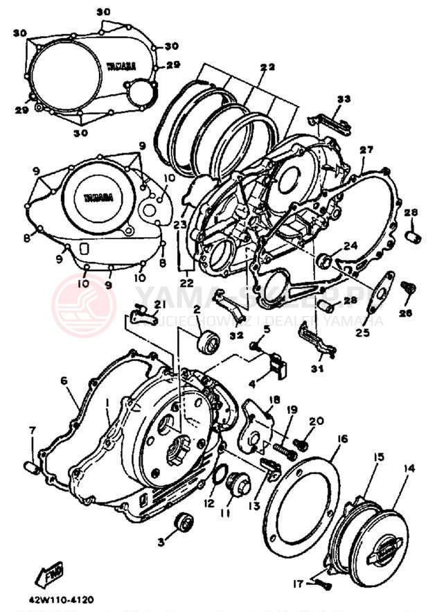 Schemat "Pokrywa silnika" do Yamaha VIRAGO 700 XV700NC/XV700N