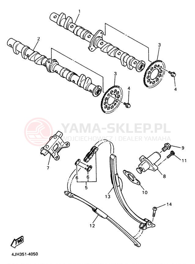 Schemat "Rozrząd - łańcuszek" do Yamaha YZF600RJC/YZF600RJ