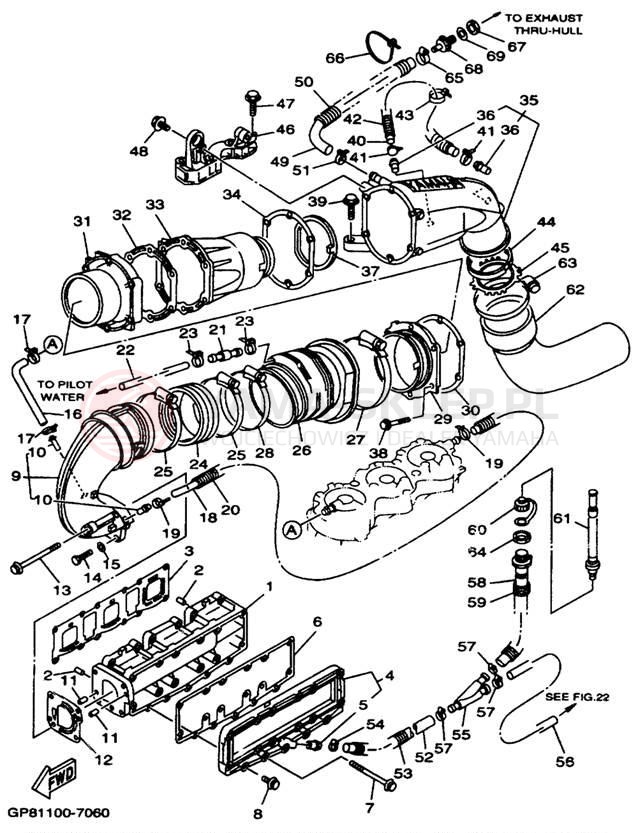 Schemat "Wydech końcowy" do Yamaha EXCITER SINGLE EXS1200W