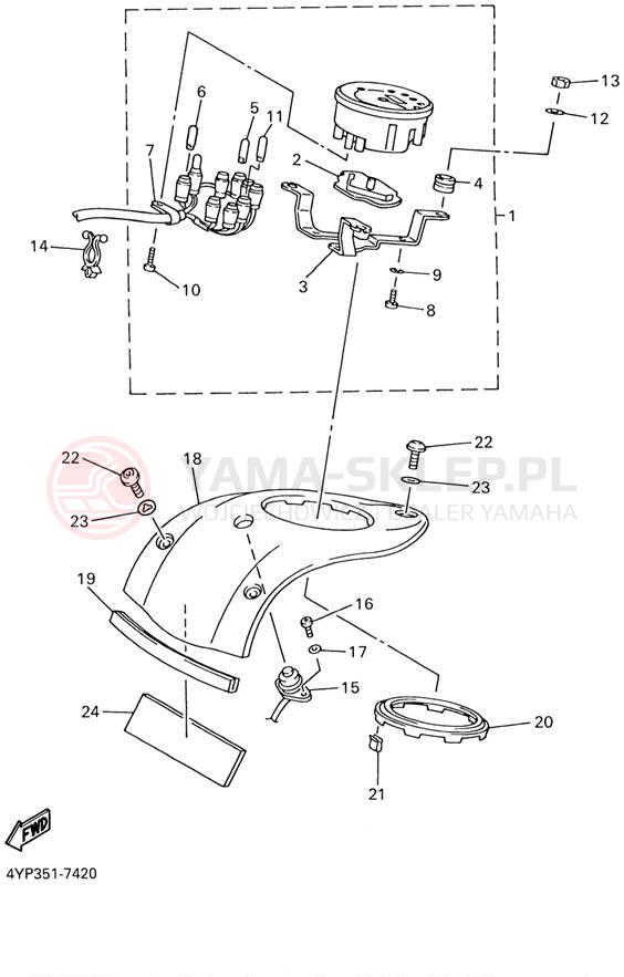 Schemat "licznik" do Yamaha XVZ13LTN/XVZ13LTNC