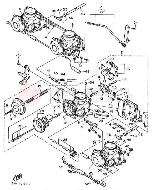 Schemat "Gaźnik" do Yamaha FZR600W