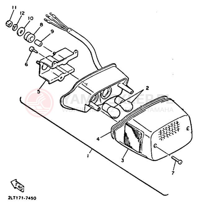 Schemat "lampa tył" do Yamaha V-MAX 1200 VMX12D/VMX12DC