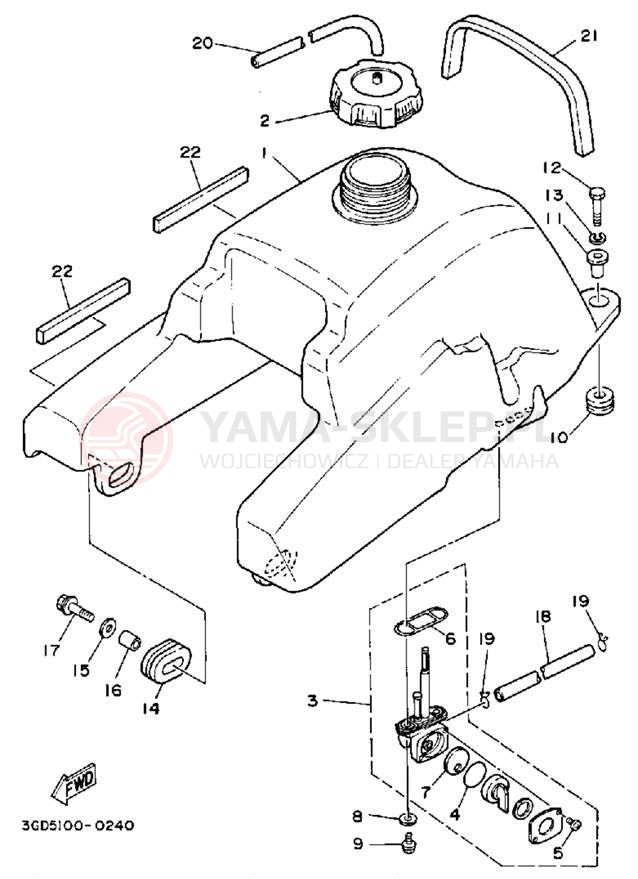 Schemat "zbiornik paliwa" do Yamaha WARRIOR YFM350XD_M