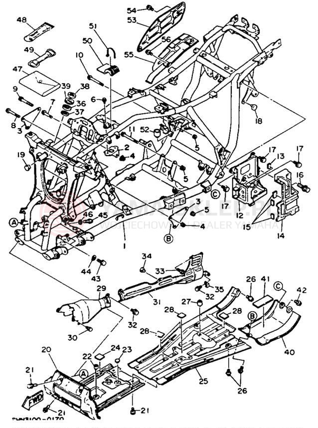 Schemat "rama" do Yamaha BIG BEAR 4WD YFM350FWE