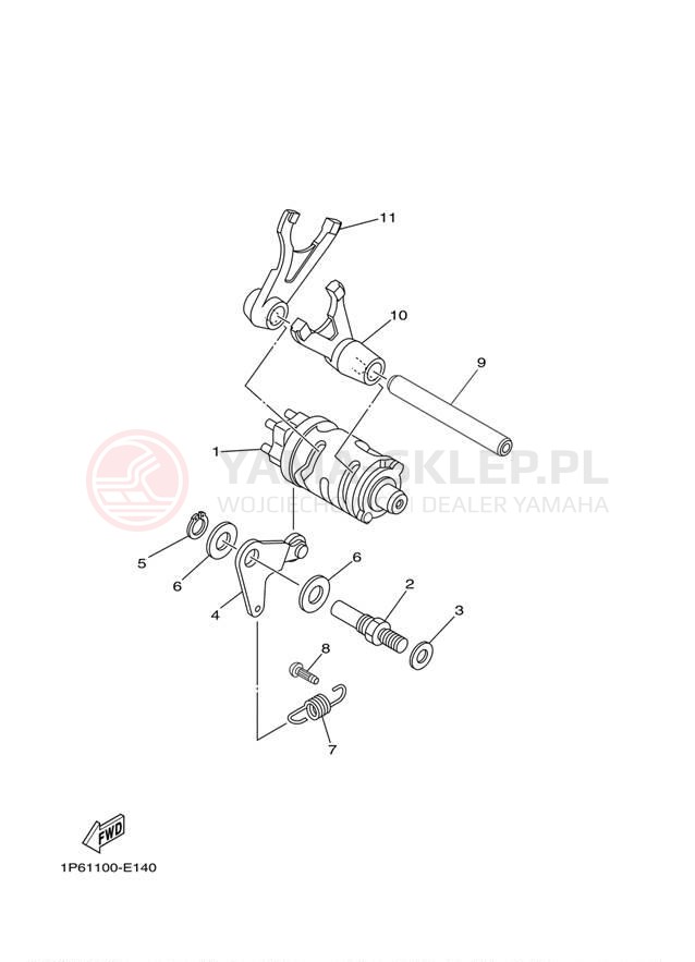 Schemat "Wodziki, automat" do Yamaha TT-R50E TTR50EW