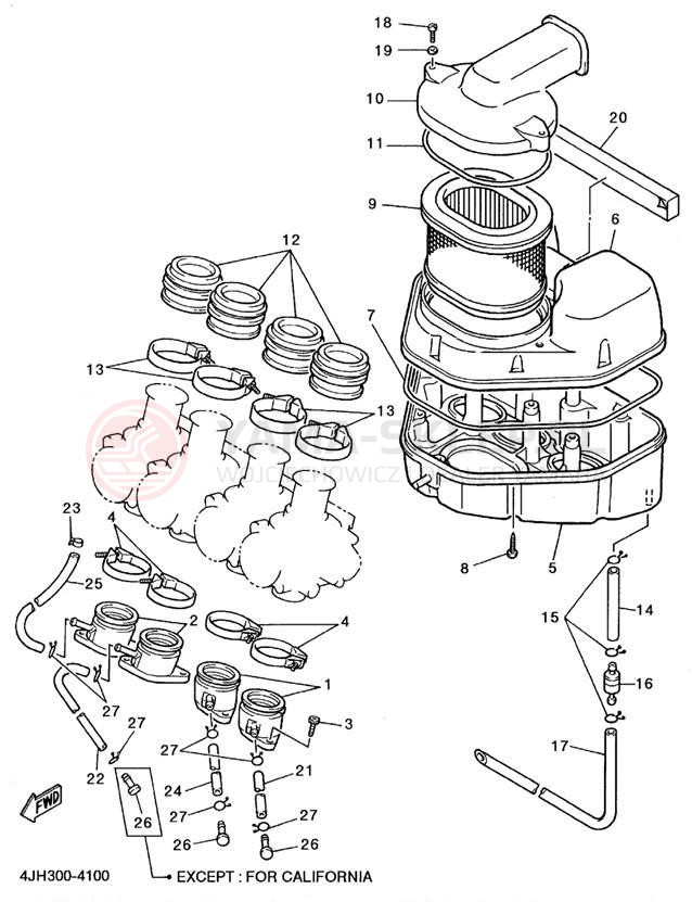 Schemat "Wtrysk paliwa" do Yamaha YZF600RHC/YZF600RH