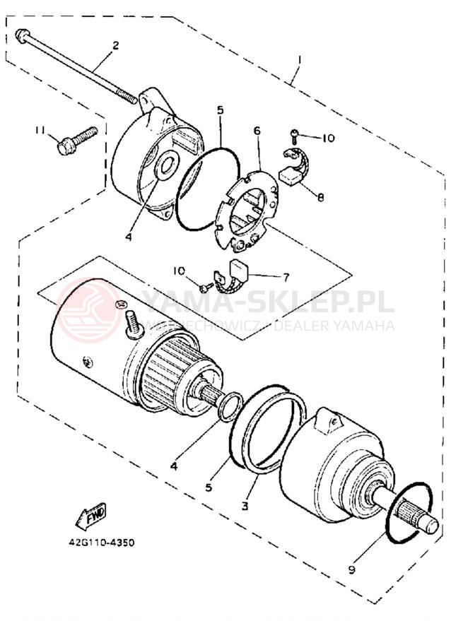 Schemat "rozrusznik" do Yamaha VIRAGO 1000 XV1000LC/XV1000L