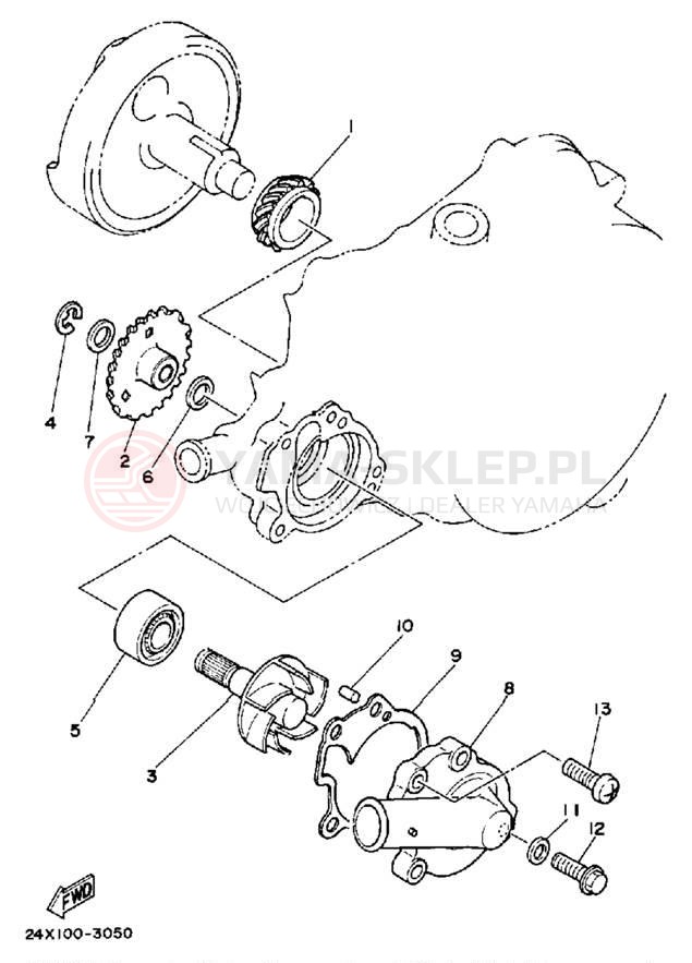 Schemat "Pompa wody" do Yamaha YZ125K