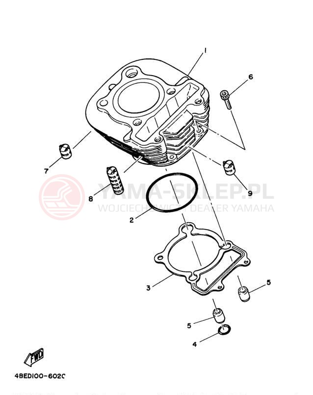 Schemat "cylinder" do Yamaha SEROW XT225J/XT225JC