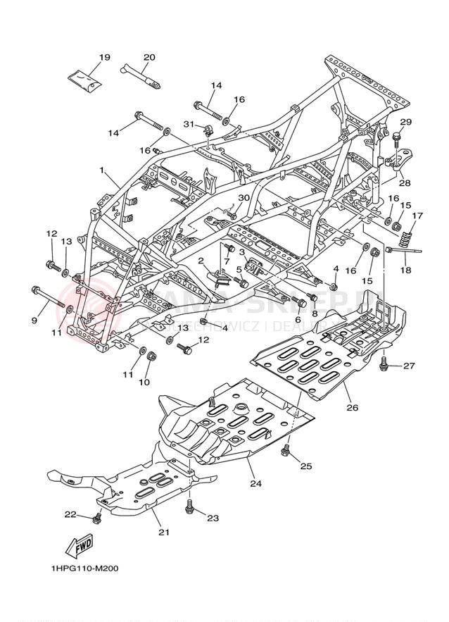 Schemat "rama" do Yamaha YFM700DEL/YFM700DEG