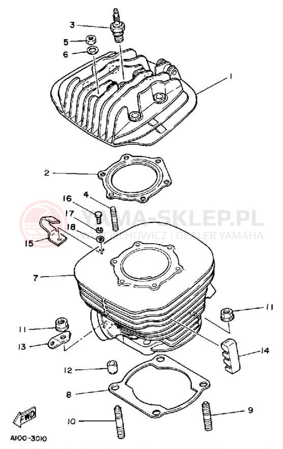 Schemat "cylinder" do Yamaha IT490L