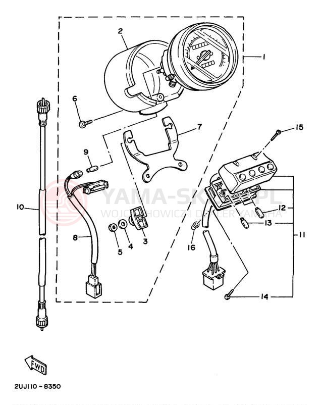 Schemat "licznik" do Yamaha VIRAGO 250 XV250KC/XV250K