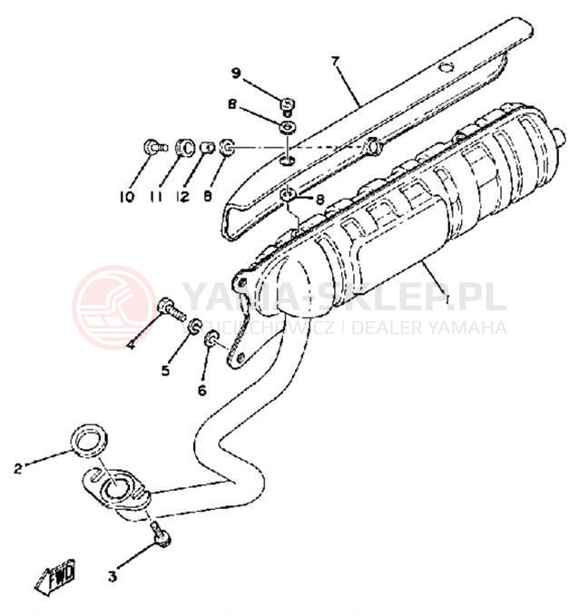 Schemat "Wydech końcowy" do Yamaha QT502G/QT50